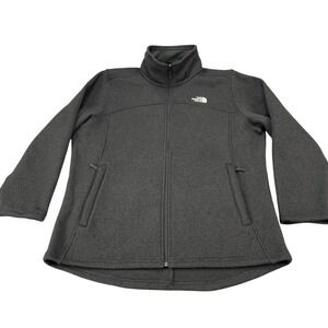 The North Face Womens XL Circular Design Full Zip Fleece Jacket Gray